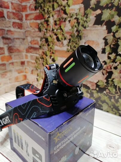 Мощный налобный фонарь Белый Лазер новинка т62