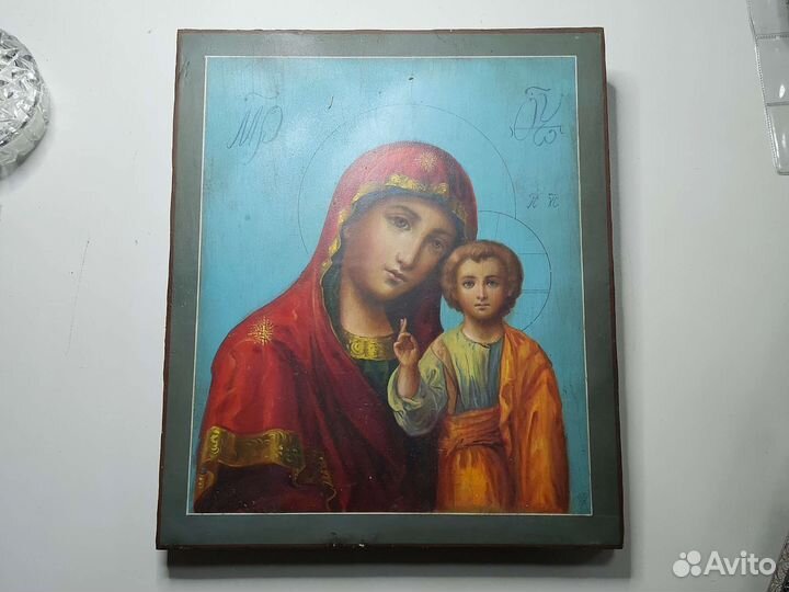 Казанская божья матерь. Серебро/скань