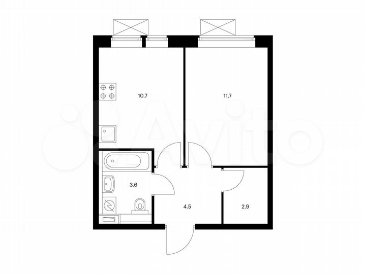 1-к. квартира, 33,4 м², 7/17 эт.