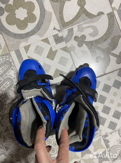 Ролики детские раздвижные и Перчатки b’twin