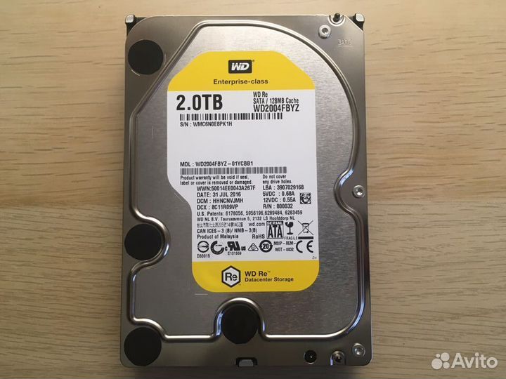 Жесткий диск 3.5 SATA 2Tb WD Re Enterprise-class