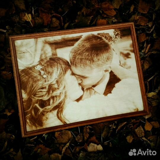 Выжигание, подарок, портрет, дерево