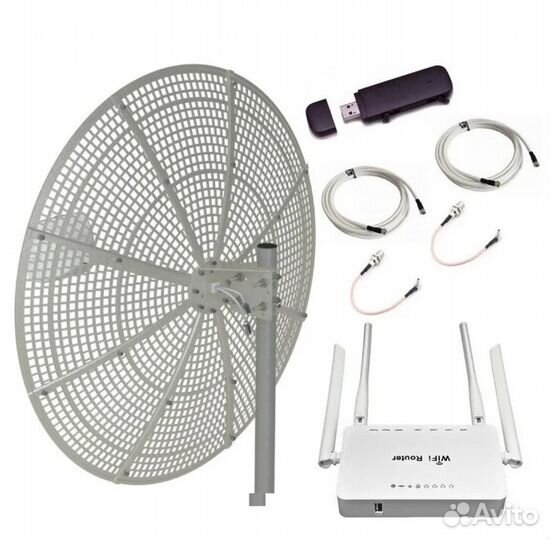 Антенна Vika-24F mimo 2*24дб +модем+роутер+кабель