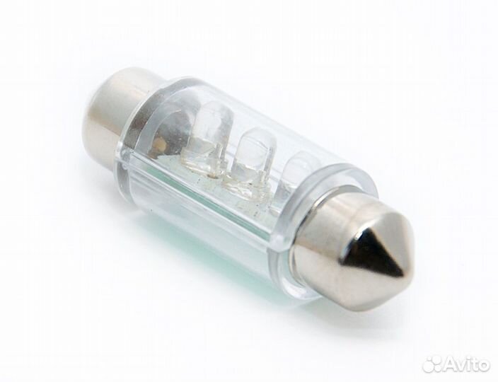 Светодиод 12v T11 36мм ас 3LED