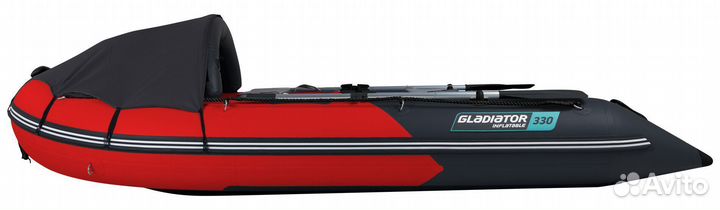 Лодка пвх Gladiator C330AL красно/черный