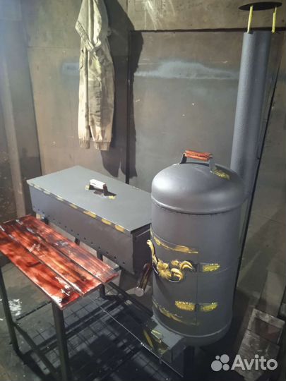 Мангал с печью под казан