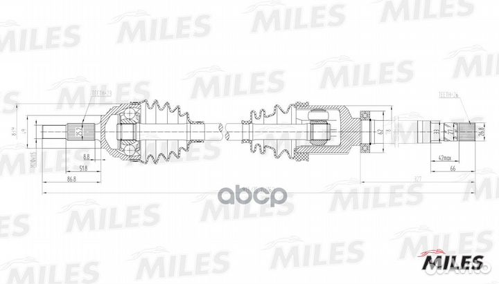 Привод в сборе renault megane 1.6 02- прав. gc0