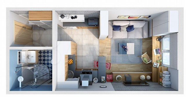 Дизайн проект студии 25 м Студия, 24.6 м², 1/3 эт. на продажу в Новороссийске Купить квартиру Авито