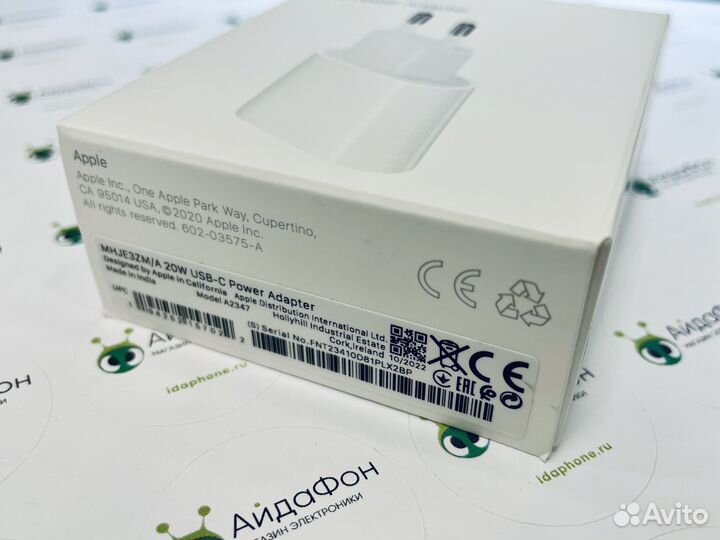Apple USB-C Power Adapter 20W Оригинал A2347