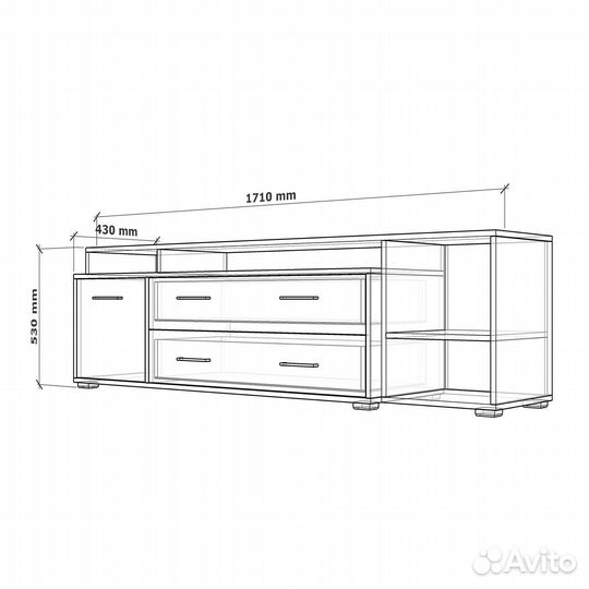 Тв-тумба Кеге-951rm слоновая кость под тв телевизо