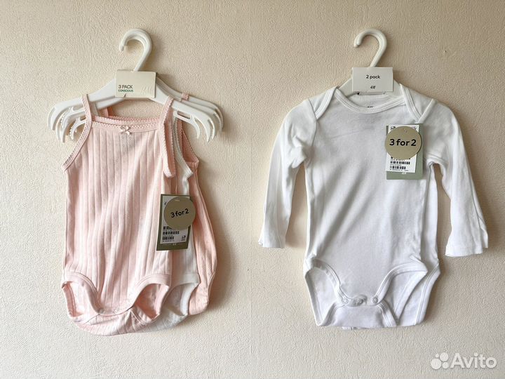 Боди hm для девочек, 68 размер