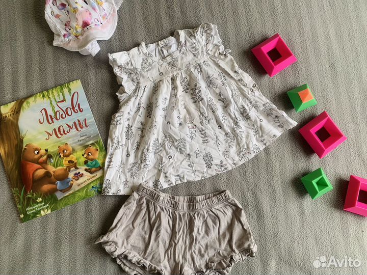 Летняя одежда для девочки 68 74 пакетом