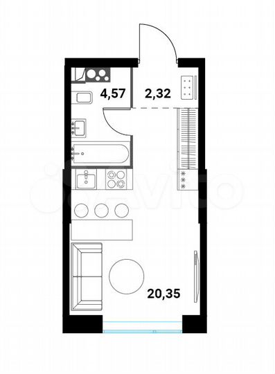 1-к. квартира, 27,6 м², 9/28 эт.