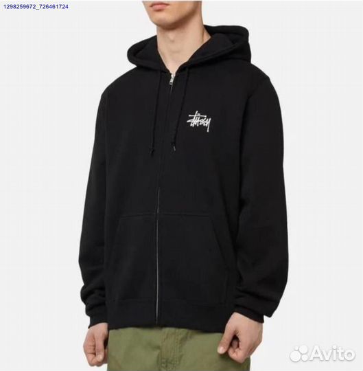 Зип худи Stussy чёрное (Арт.89572)