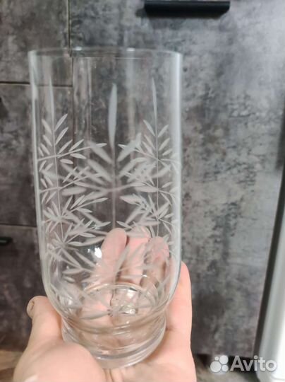 Стаканы СССР. Тонкое стекло с резьбой