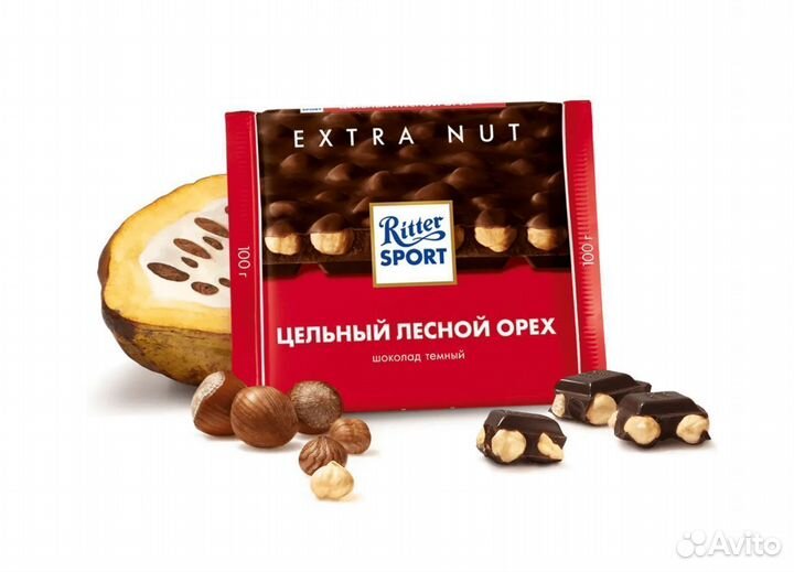 Опт - Ritter Sport Тёмный Цельный Лесной Орех 100