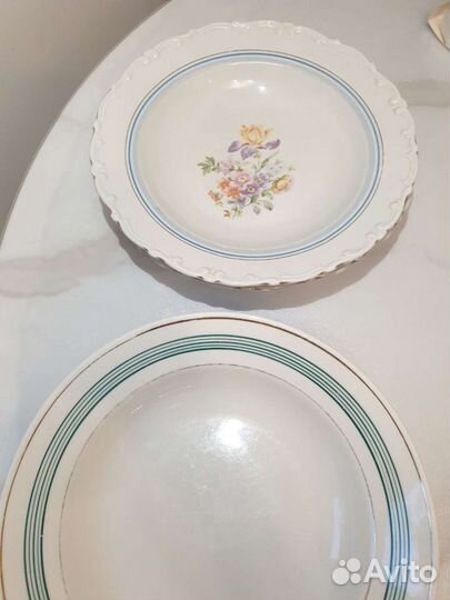 Глубокие тарелки СССР Дулево и Kahla гдр