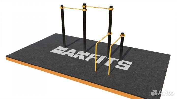 Двойной турник С гнутыми брусьями свс-79 108мм пл