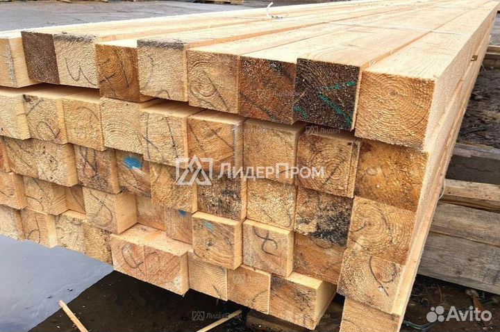 Брус куб 100 x 100 x 6000 1й-c. ест.вл