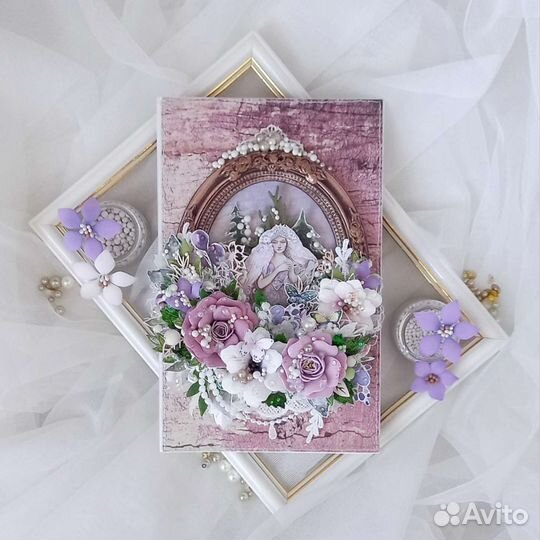 Объемная цветочная открытка для женщины