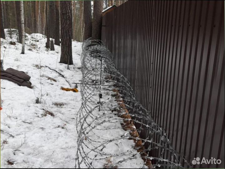 Спиральный барьер безопасности Егоза сбб. Монтаж