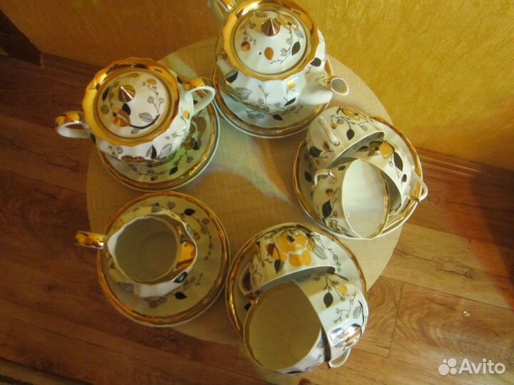 Фарфор тончайший сервиз с позолотой СССР