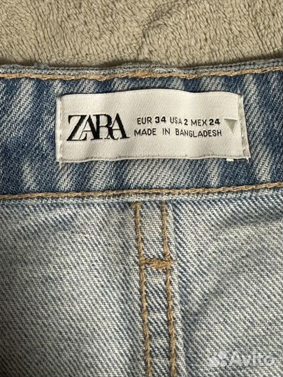 Джинсовые шорты zara 34