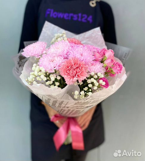 Цветы букеты хризантема Flowers124 букет цветов до