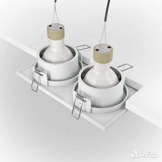 Светильник встраиваемый двойной Zoom DL033-2-02W