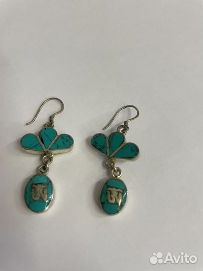 Серьги с мантрой. Производство Непал