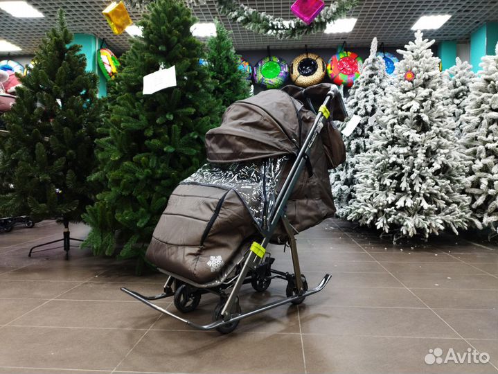 Санки коляска Galaxy 3-2C серебро