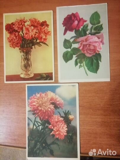 Открытки времен СССР цветы