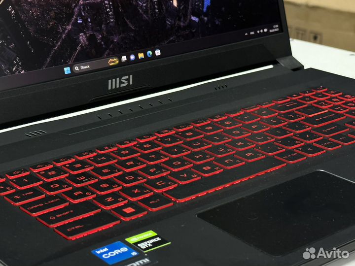 Ноутбук msi i5-11400h gtx 1650-4gb озу 8gb