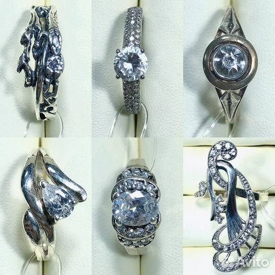 Кольцо. Серебро 925. 875 проба. Фианит