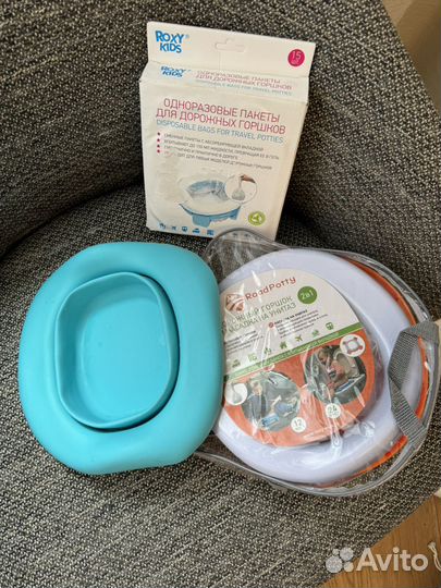 Складной дорожный горшок roxy kids с пакетами