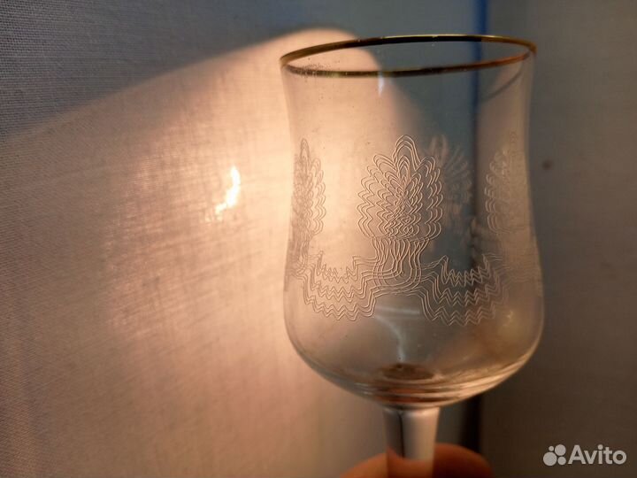 Рюмка фужер на ножке тонкое Чехия Богемия СССР сте