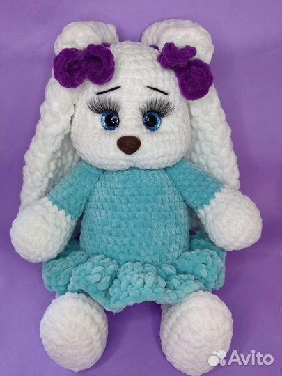 Вязаные игрушка зайка заяц