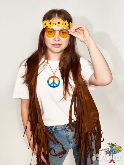 Очки Восьмиугольник, желтые, 13,5х5,5 см