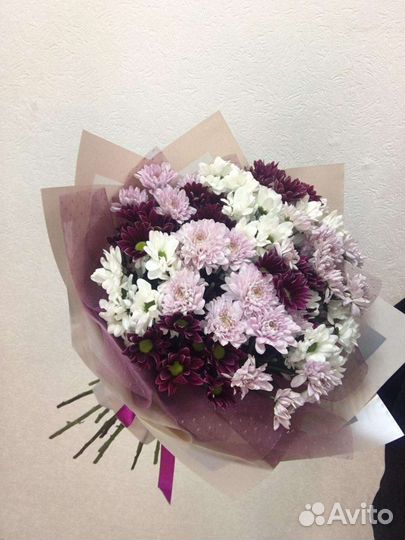 Букеты из хризантемы (белая и цветная)