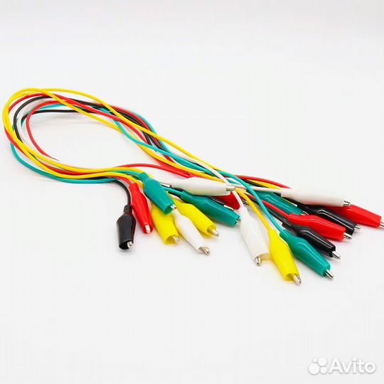 20 зажимов крокодилов на проводах, комплект