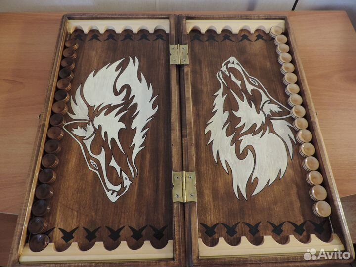 Шахматы шашки нарды 3 в 1 ручная работа