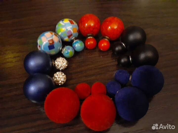 Серьги пусеты в стиле Dior (сразу 6 пар)