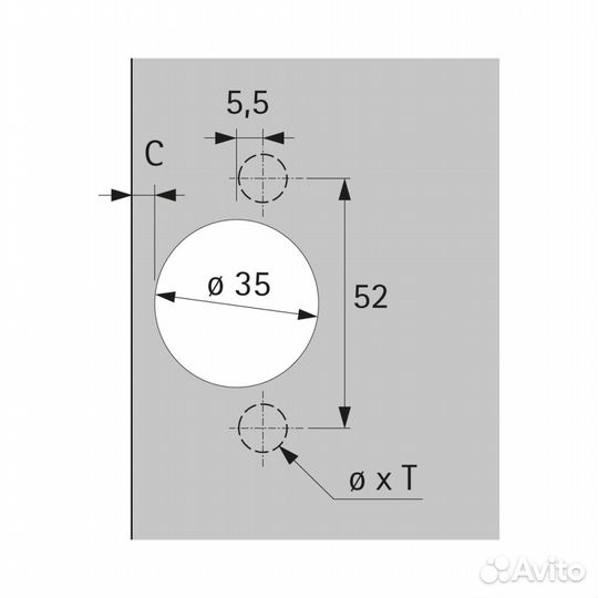 Петля Intermat 9966 угол 90, для фальшпанели, без