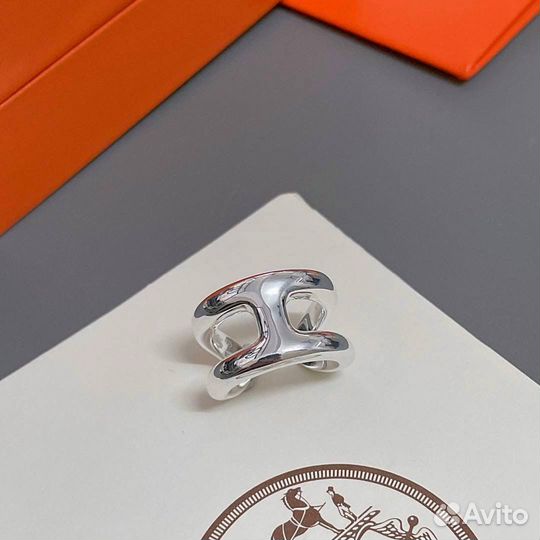 Кольцо серебряное Hermes