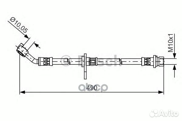 Шланг тормозной зад прав 1987481521 Bosch