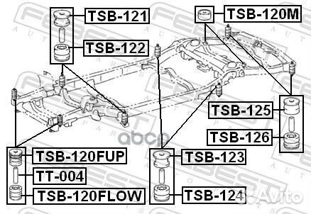 Подушка рамы TSB-120FUP Febest