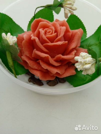 Мыло ручной работы роза в футляре