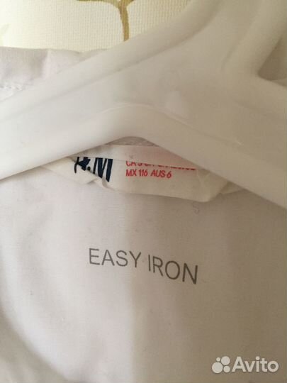 Рубашка 116 р H&M easy iron