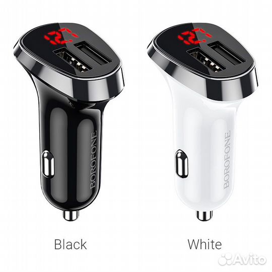 Автомобильная зарядка Borofone BZ15 2USB, 2.4A