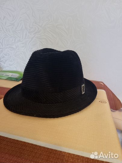 Шляпа федора трилби женская вельветовая 57 размер